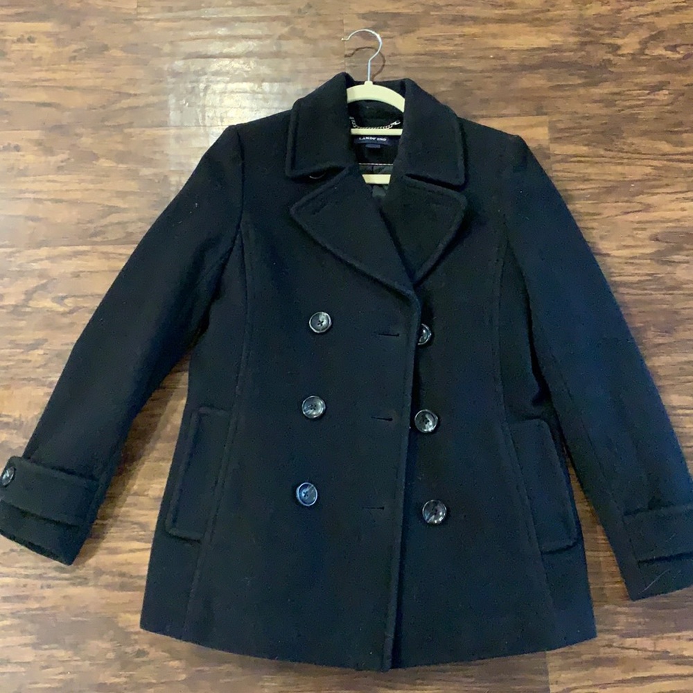 Lands End Double Breasted Pea Coat